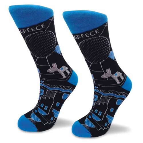 Greece Line Collage Sock
