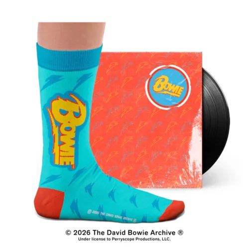 David Bowie Lightning Blue Sock